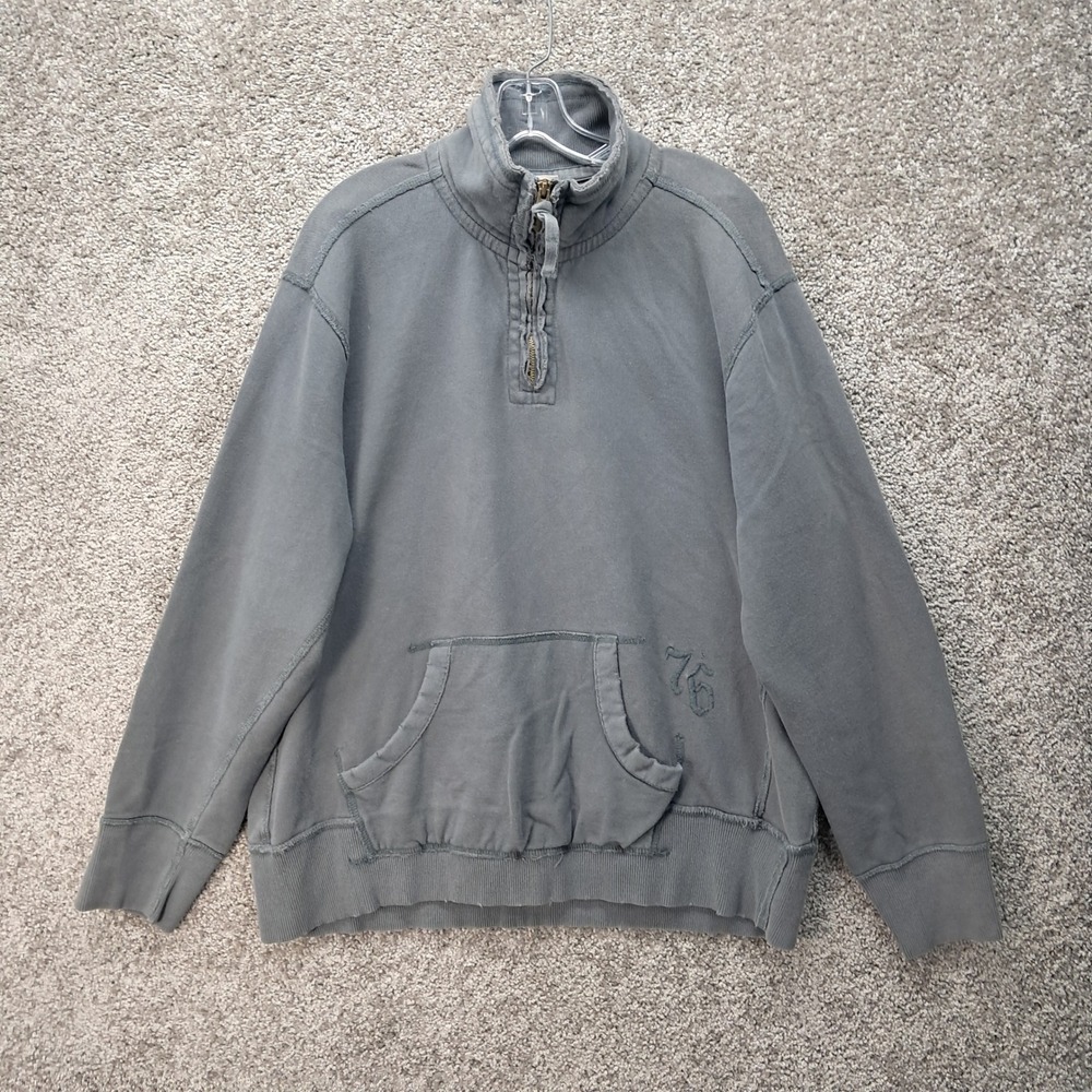 Mossimo Supply Co Mens XL Quarter Zip Sweatshirt Charcoal Gray Cotton Pullover